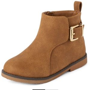 The Children’s Place Toddler Girls Buckle Booties - Tan - Size 4 NWT